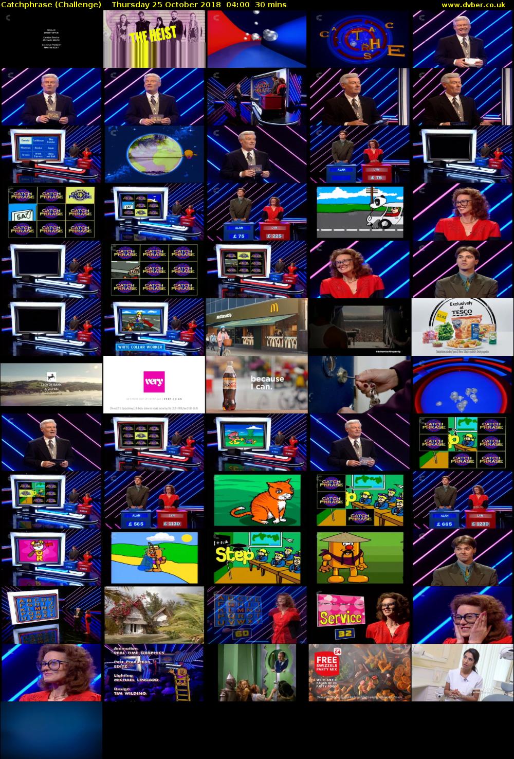 Catchphrase (Challenge) Thursday 25 October 2018 04:00 - 04:30