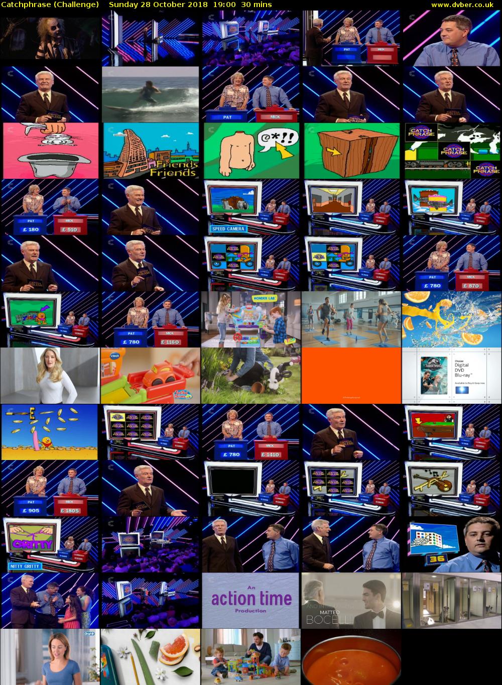 Catchphrase (Challenge) Sunday 28 October 2018 19:00 - 19:30