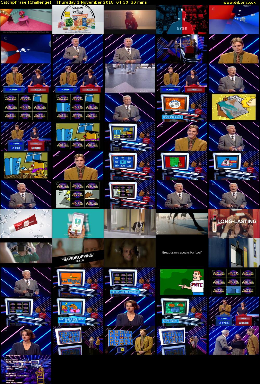 Catchphrase (Challenge) Thursday 1 November 2018 04:30 - 05:00