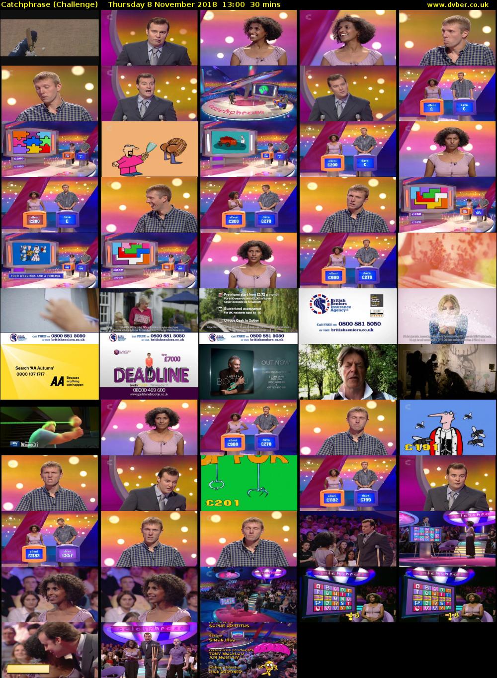 Catchphrase (Challenge) Thursday 8 November 2018 13:00 - 13:30