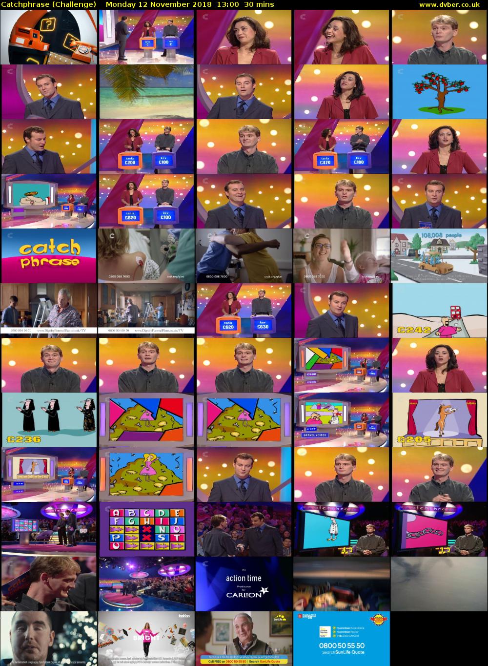 Catchphrase (Challenge) Monday 12 November 2018 13:00 - 13:30
