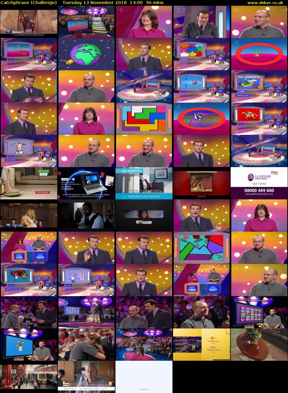 Catchphrase (Challenge) Tuesday 13 November 2018 13:00 - 13:30