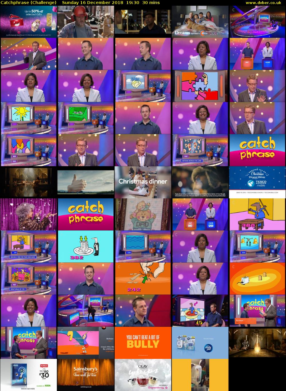 Catchphrase (Challenge) Sunday 16 December 2018 19:30 - 20:00