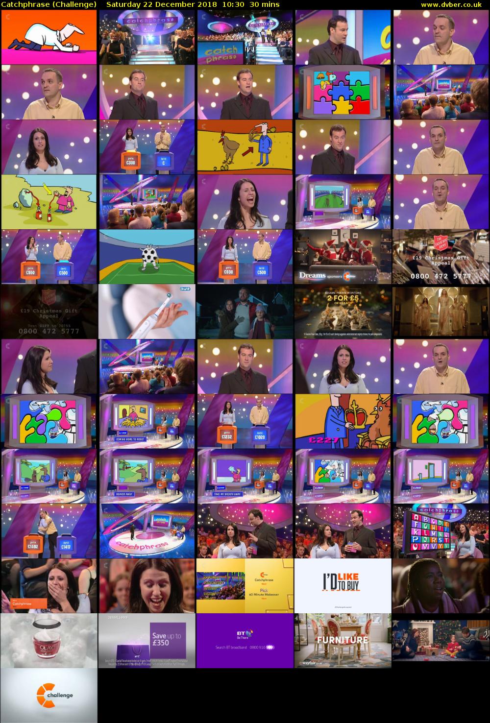 Catchphrase (Challenge) Saturday 22 December 2018 10:30 - 11:00