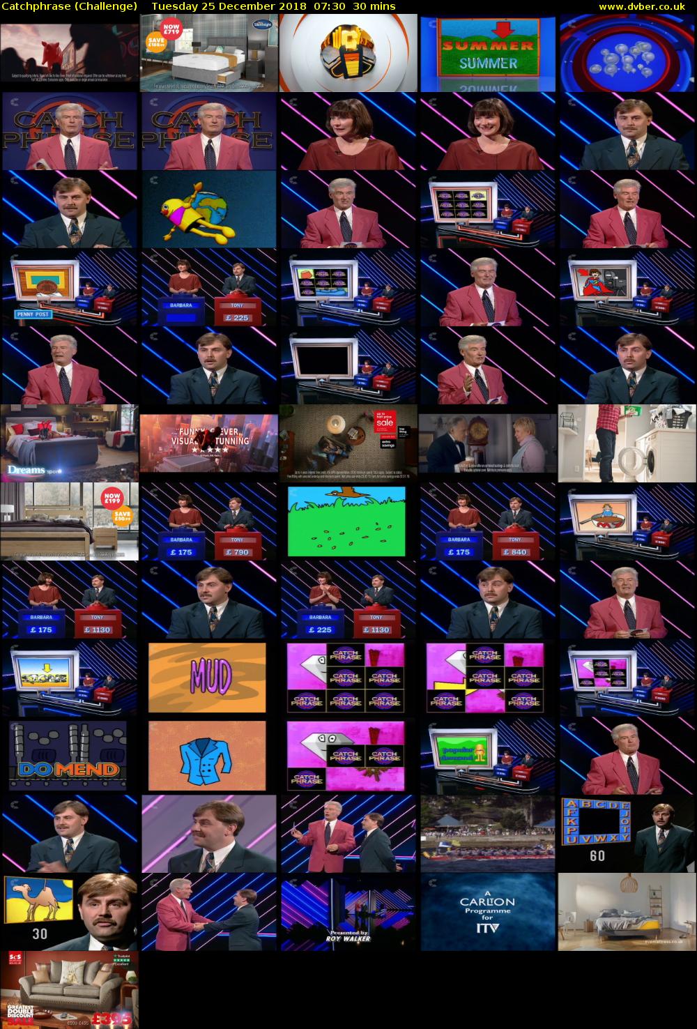 Catchphrase (Challenge) Tuesday 25 December 2018 07:30 - 08:00