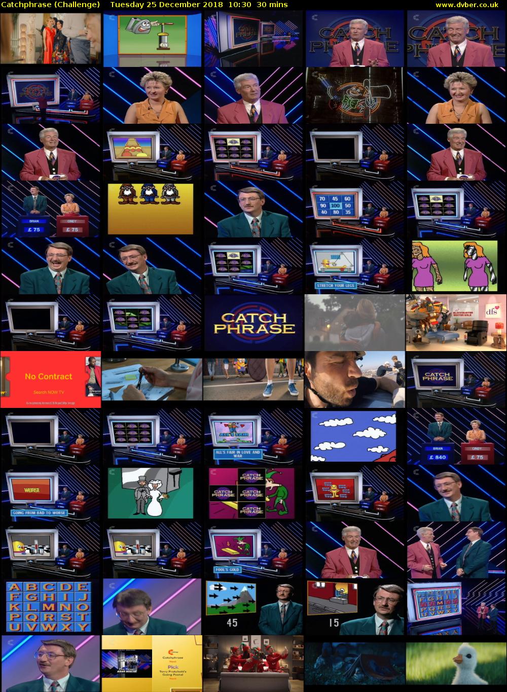 Catchphrase (Challenge) Tuesday 25 December 2018 10:30 - 11:00