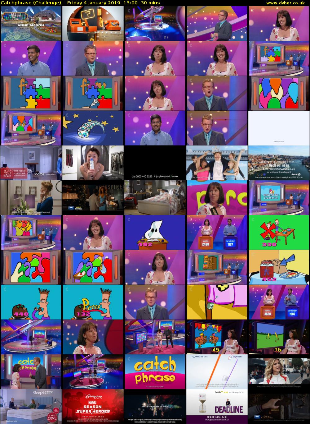 Catchphrase (Challenge) Friday 4 January 2019 13:00 - 13:30