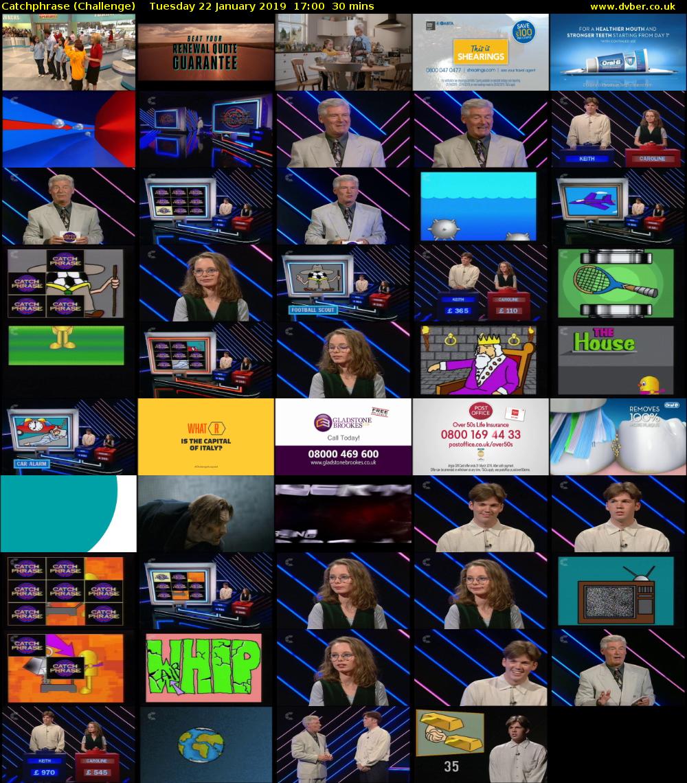 Catchphrase (Challenge) Tuesday 22 January 2019 17:00 - 17:30