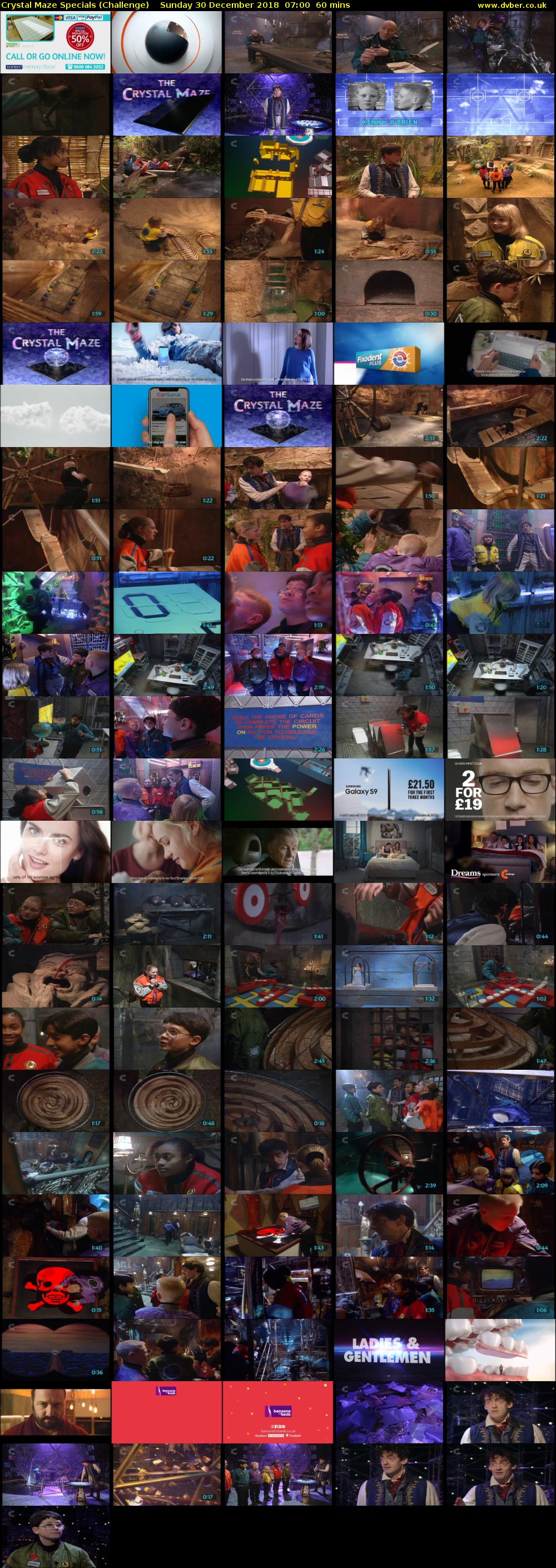 Crystal Maze Specials (Challenge) Sunday 30 December 2018 07:00 - 08:00