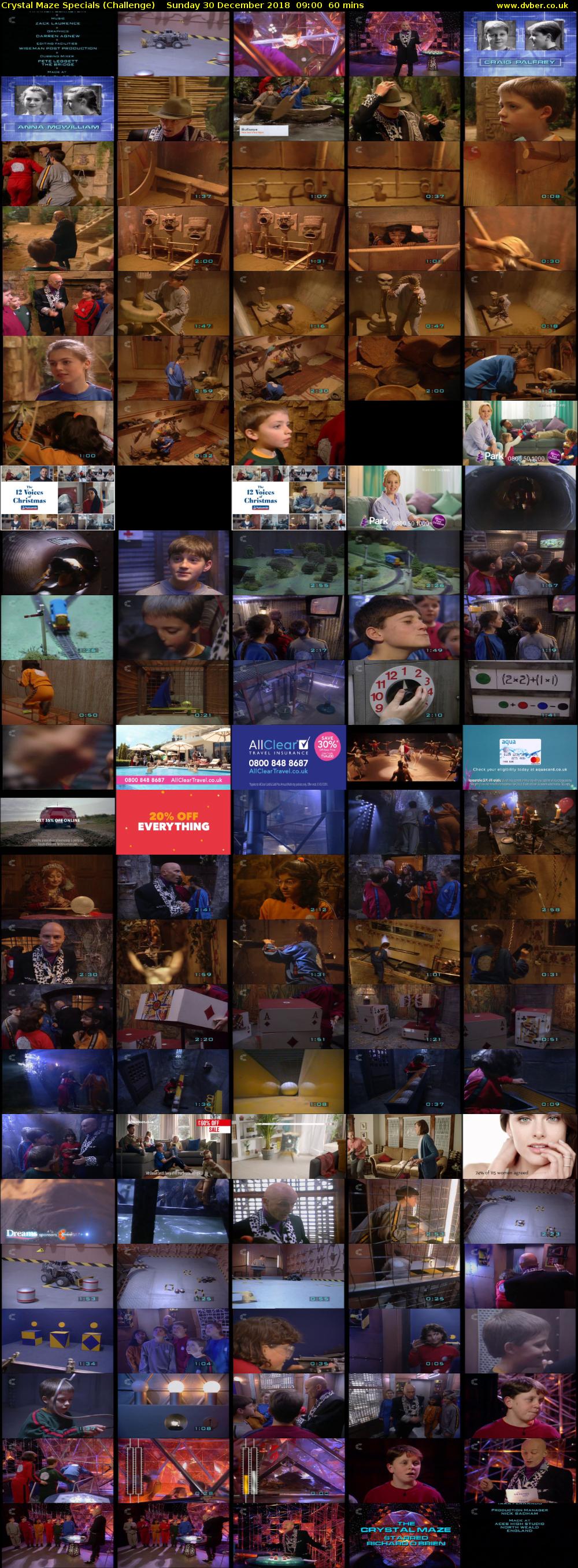 Crystal Maze Specials (Challenge) Sunday 30 December 2018 09:00 - 10:00