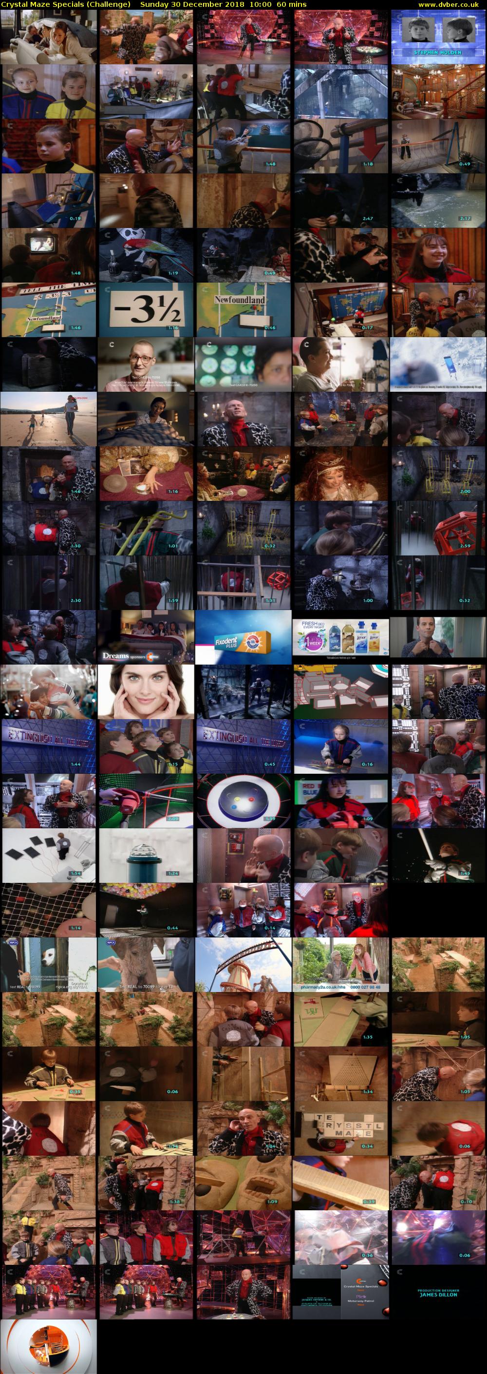 Crystal Maze Specials (Challenge) Sunday 30 December 2018 10:00 - 11:00