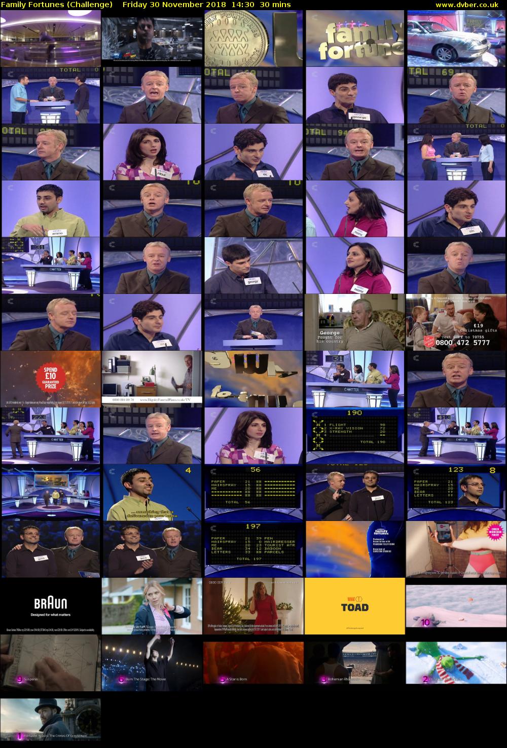 Family Fortunes (Challenge) Friday 30 November 2018 14:30 - 15:00