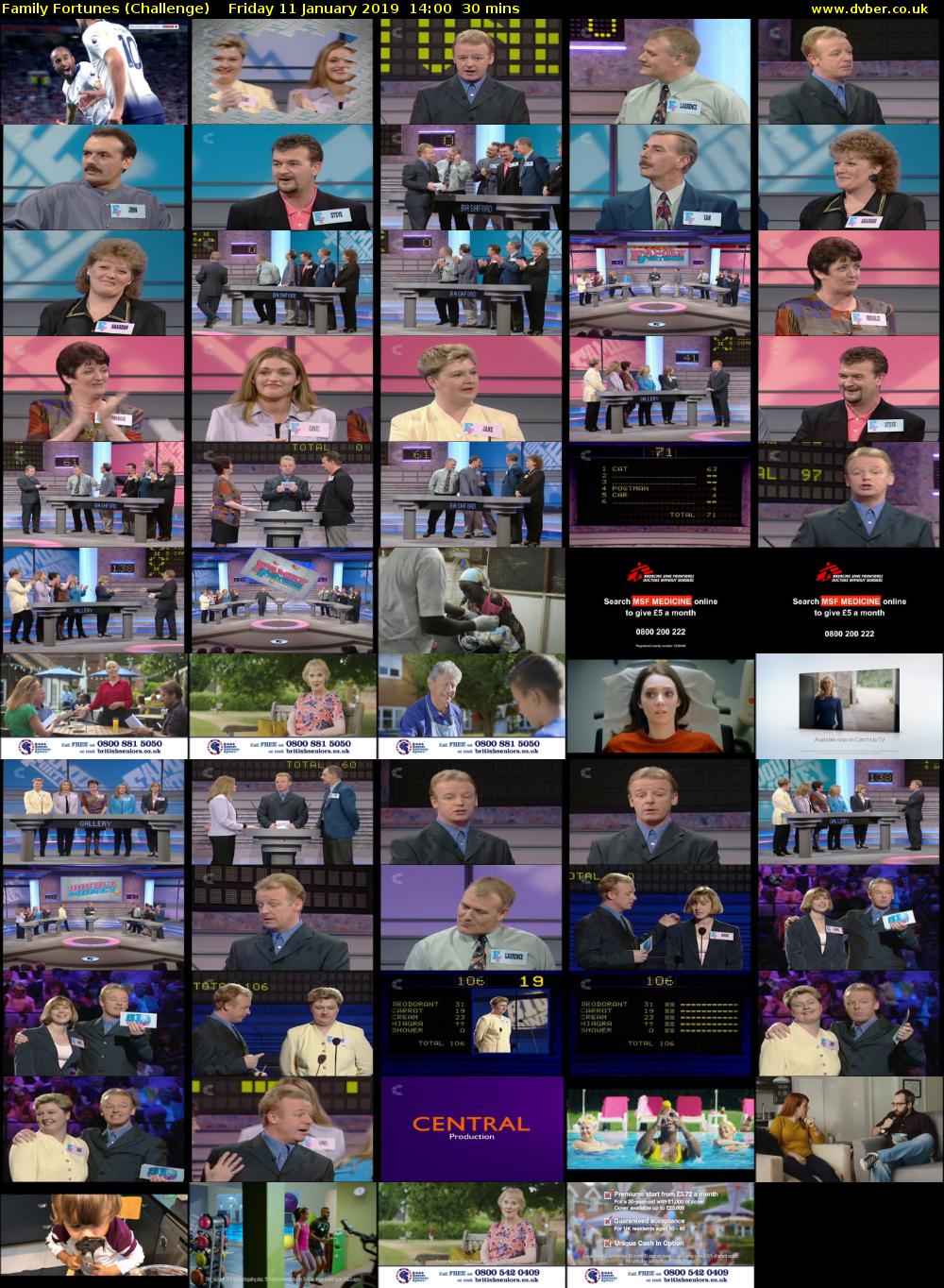 Family Fortunes (Challenge) Friday 11 January 2019 14:00 - 14:30