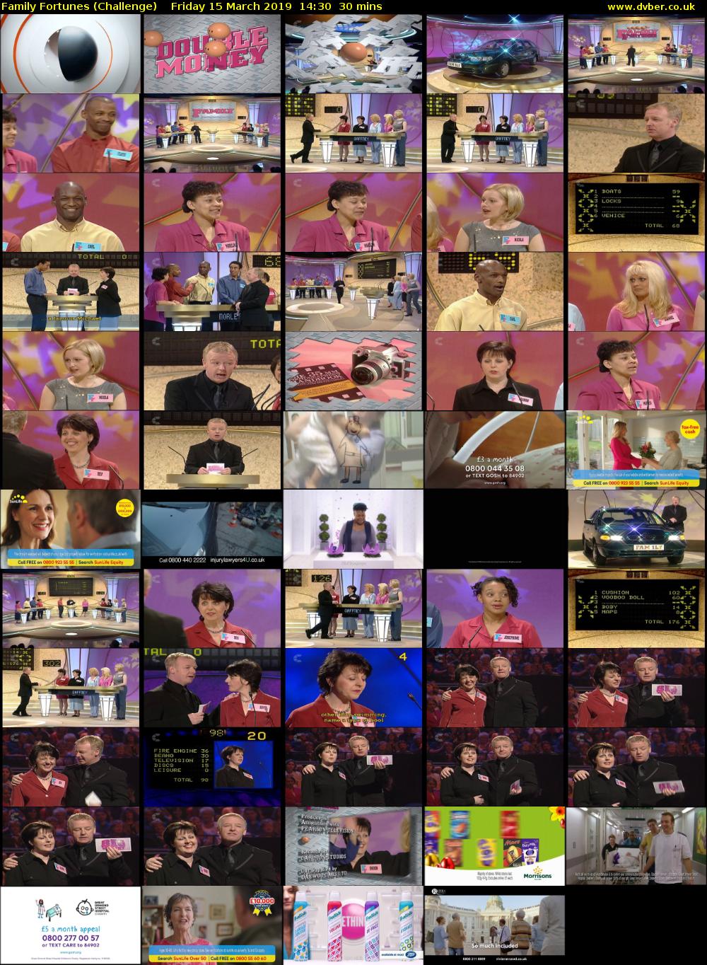 Family Fortunes (Challenge) Friday 15 March 2019 14:30 - 15:00