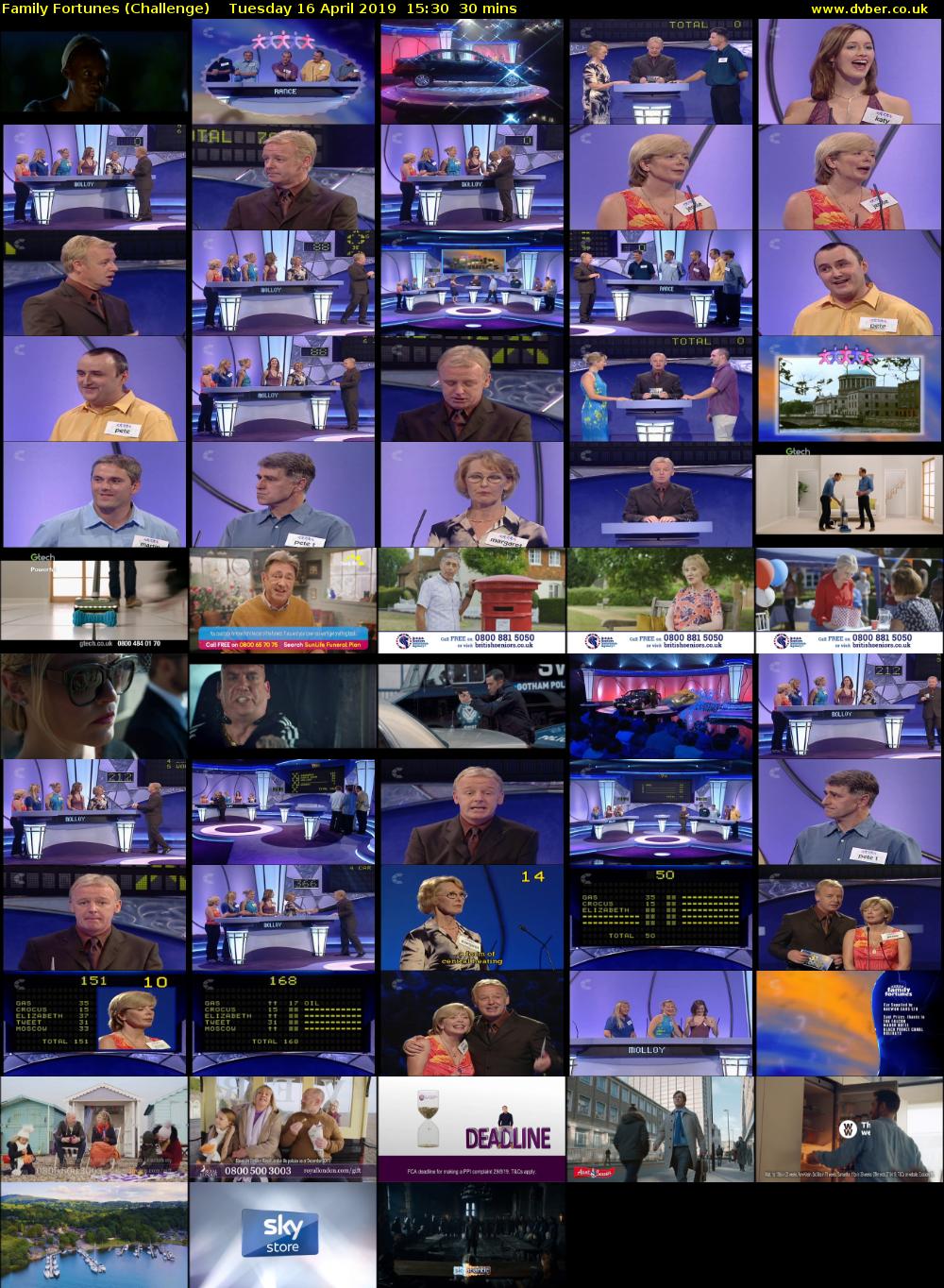 Family Fortunes (Challenge) Tuesday 16 April 2019 15:30 - 16:00