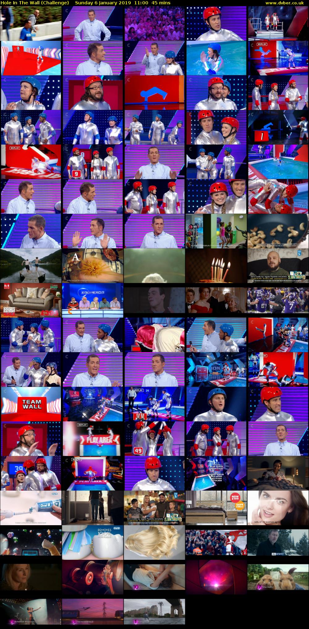 Hole In The Wall (Challenge) Sunday 6 January 2019 11:00 - 11:45