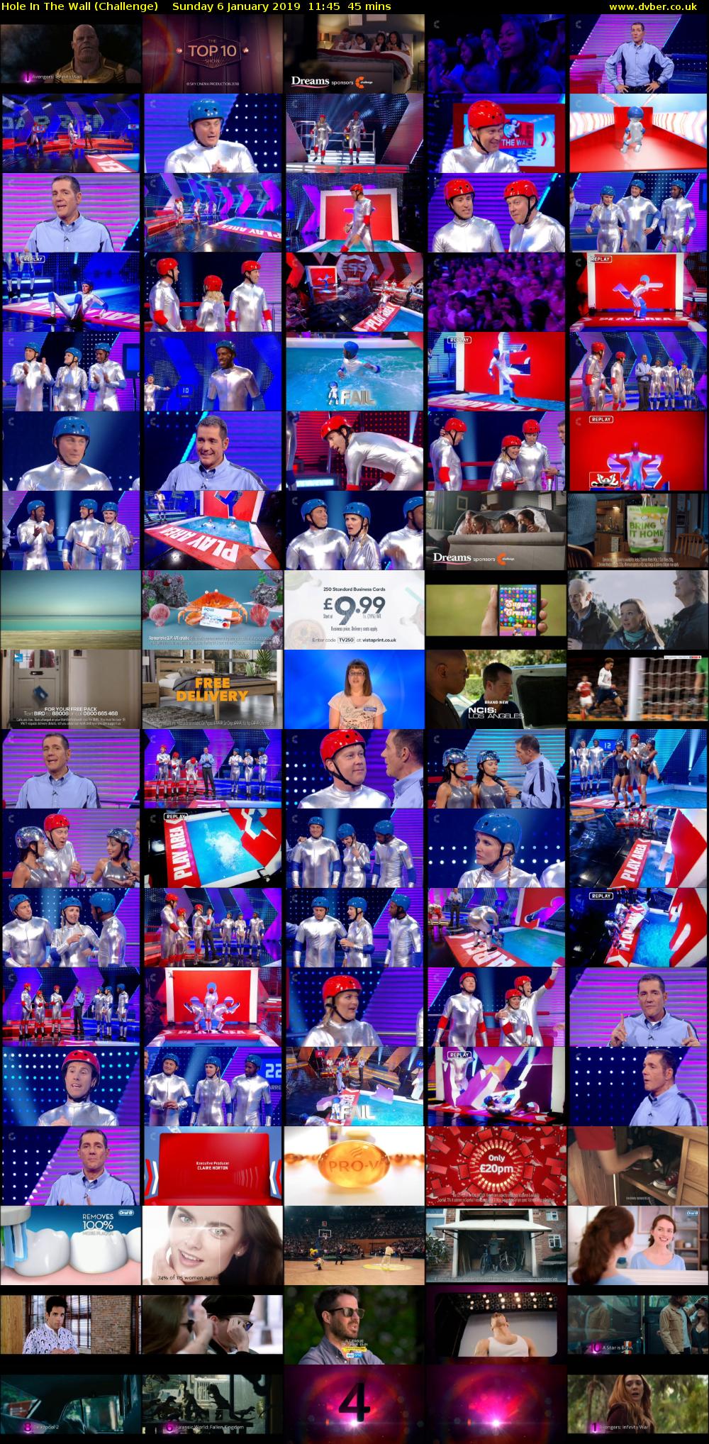 Hole In The Wall (Challenge) Sunday 6 January 2019 11:45 - 12:30