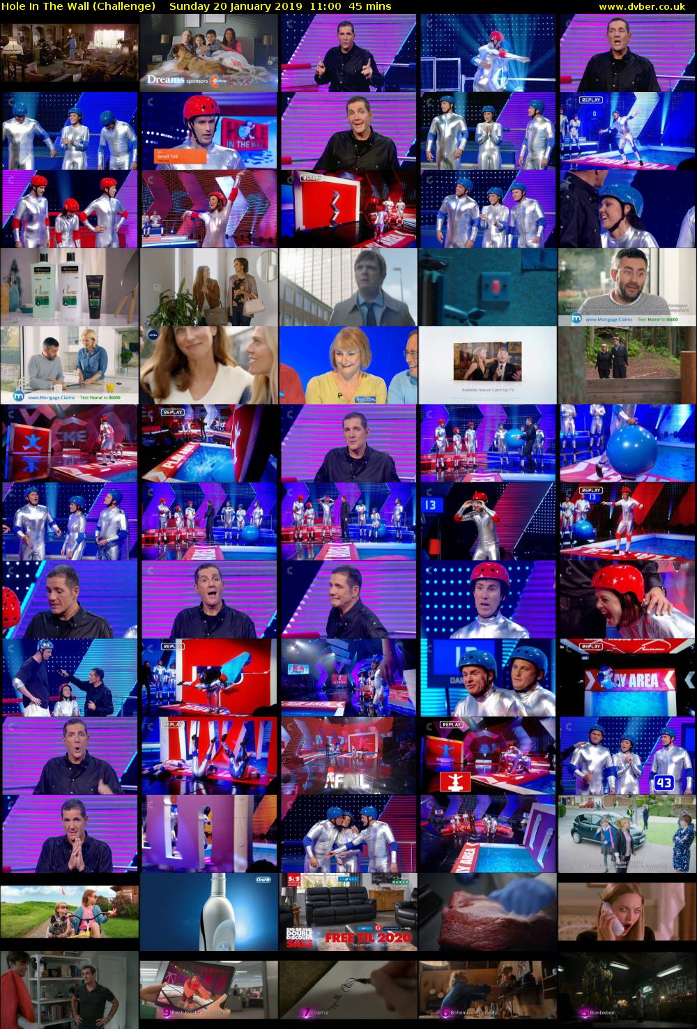 Hole In The Wall (Challenge) Sunday 20 January 2019 11:00 - 11:45