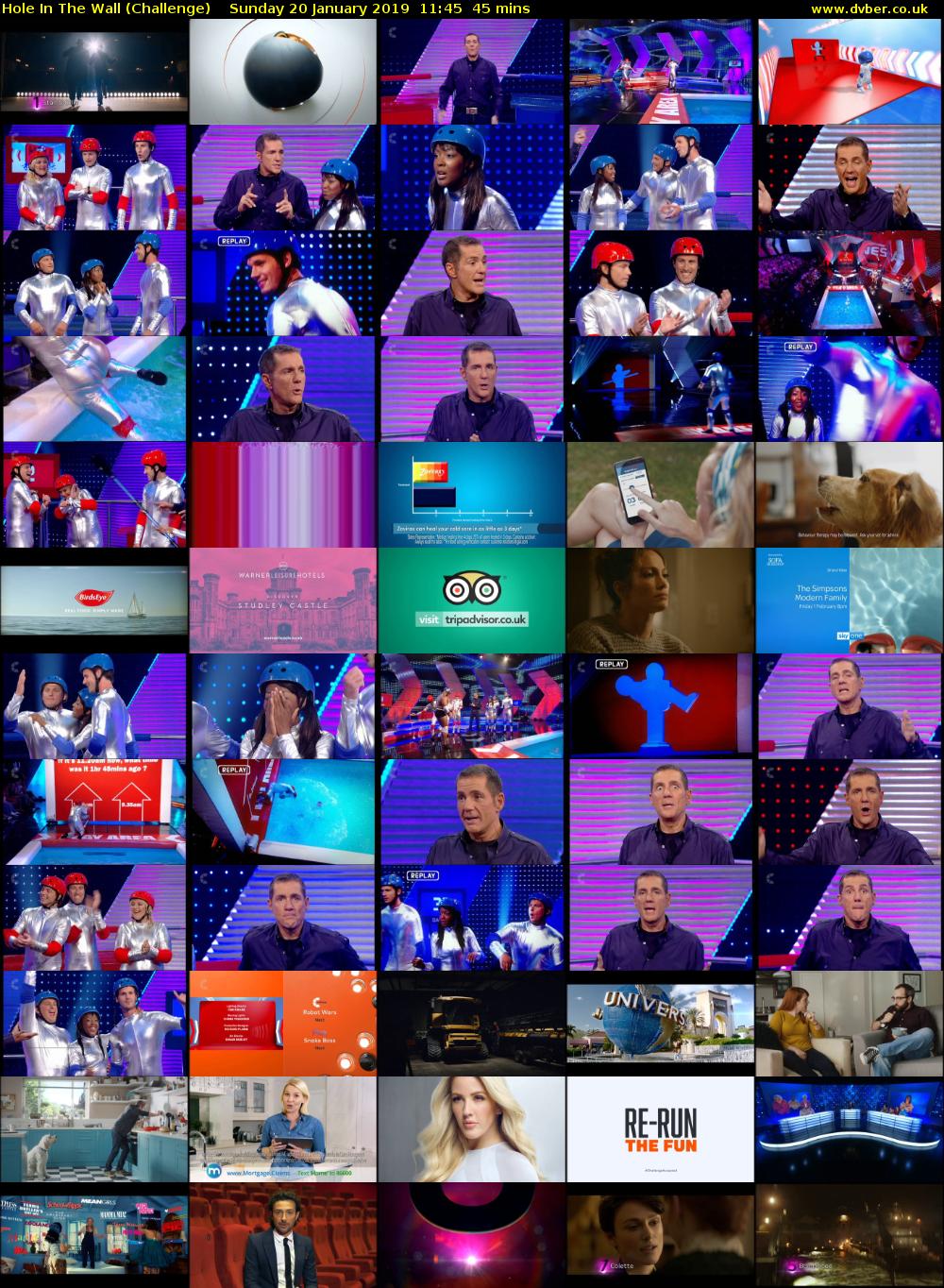 Hole In The Wall (Challenge) Sunday 20 January 2019 11:45 - 12:30