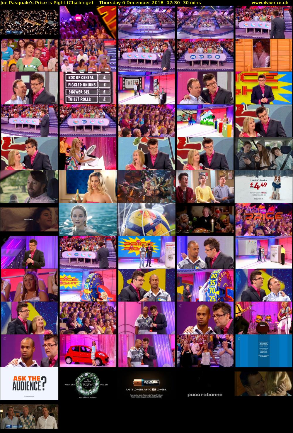 Joe Pasquale's Price Is Right (Challenge) Thursday 6 December 2018 07:30 - 08:00