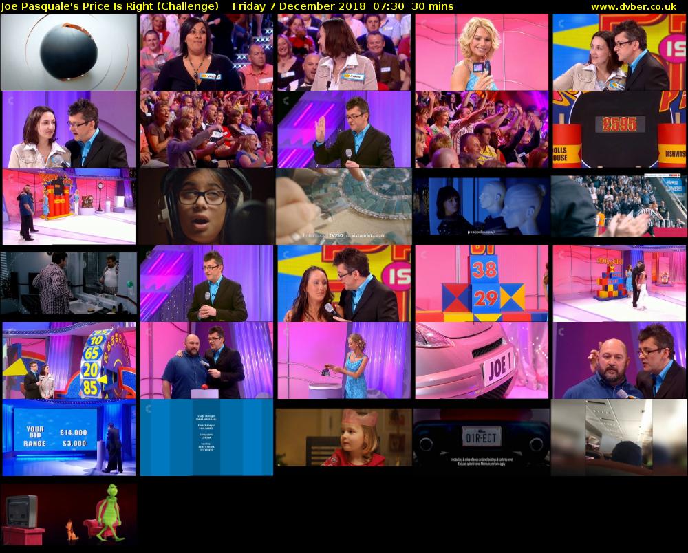 Joe Pasquale's Price Is Right (Challenge) Friday 7 December 2018 07:30 - 08:00