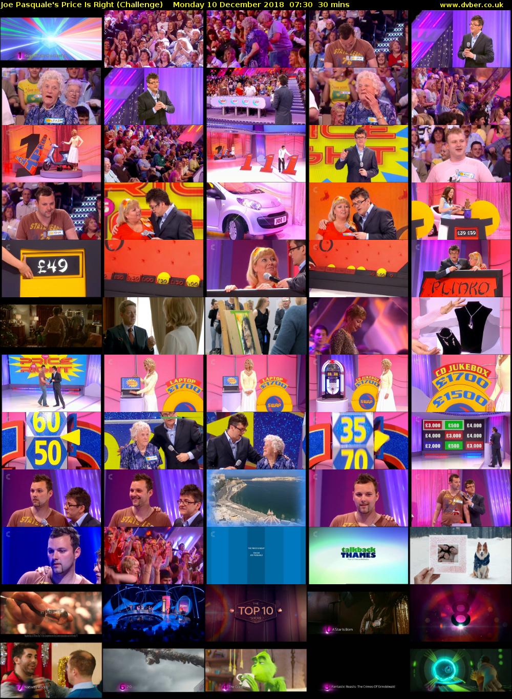 Joe Pasquale's Price Is Right (Challenge) Monday 10 December 2018 07:30 - 08:00
