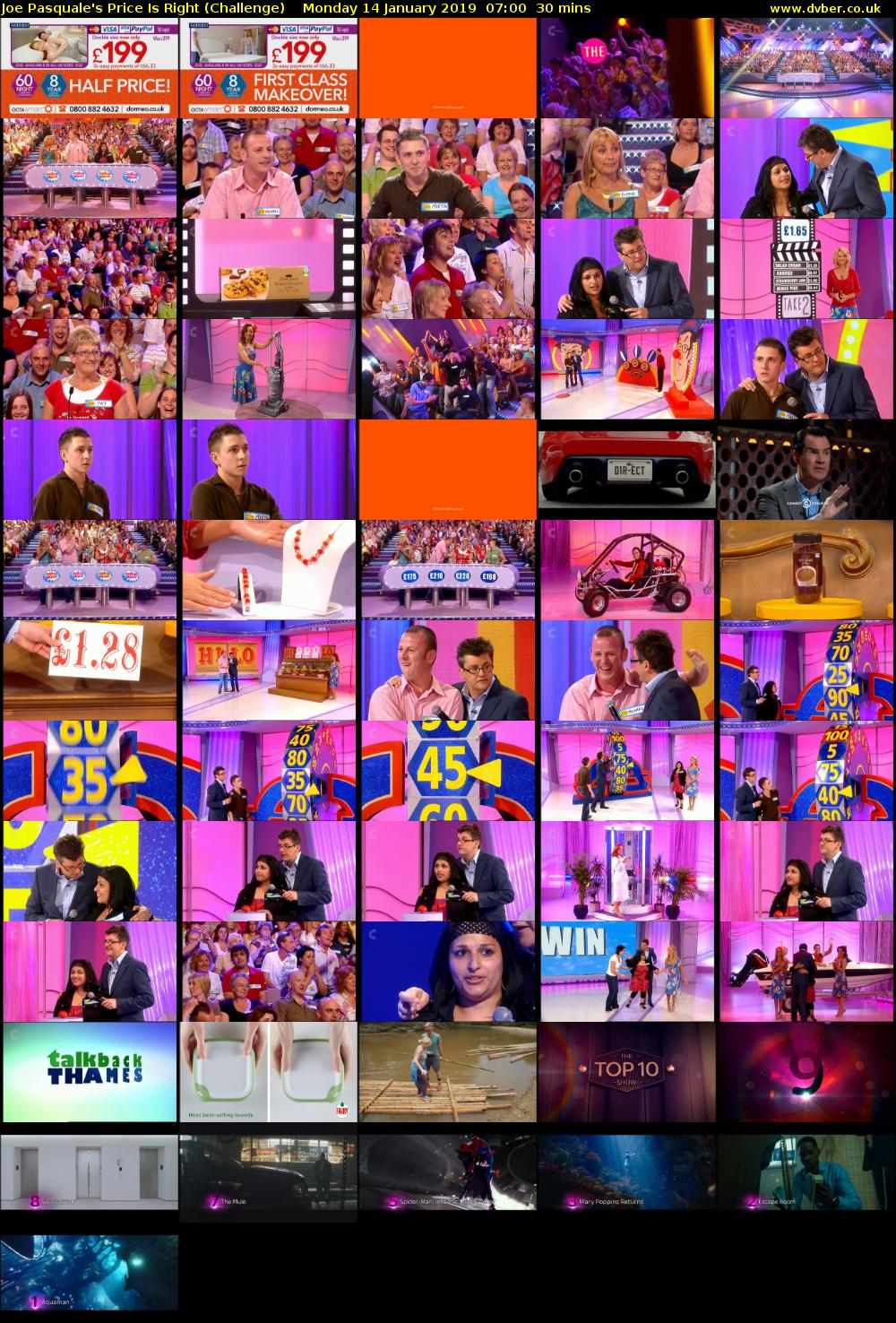 Joe Pasquale's Price Is Right (Challenge) Monday 14 January 2019 07:00 - 07:30