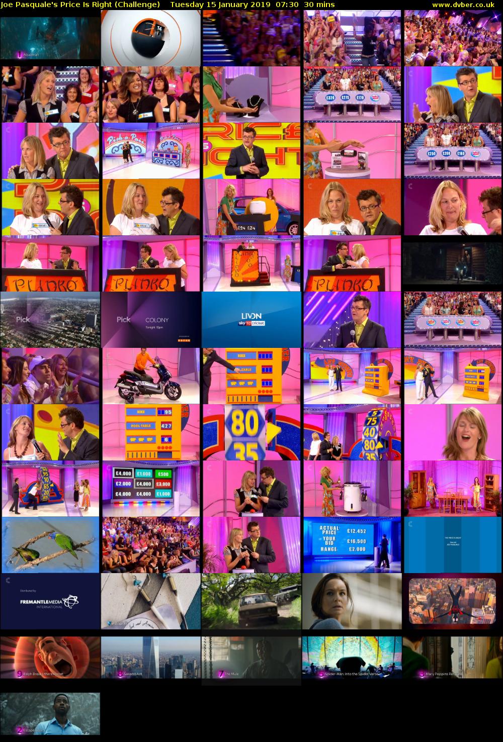 Joe Pasquale's Price Is Right (Challenge) Tuesday 15 January 2019 07:30 - 08:00