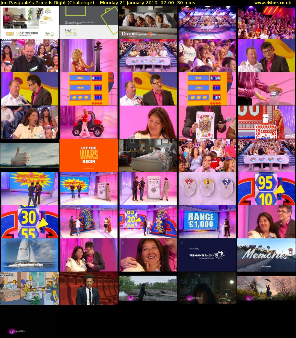 Joe Pasquale's Price Is Right (Challenge) Monday 21 January 2019 07:00 - 07:30