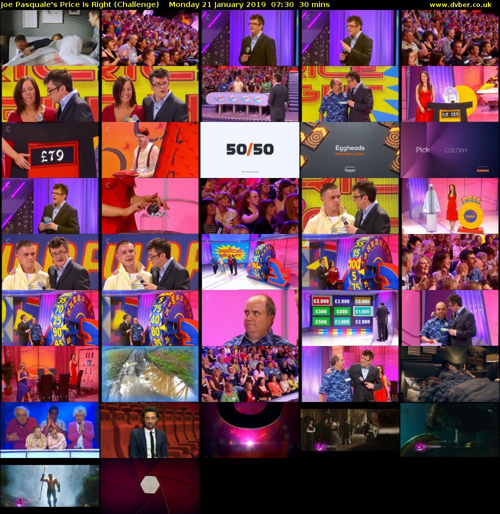 Joe Pasquale's Price Is Right (Challenge) Monday 21 January 2019 07:30 - 08:00