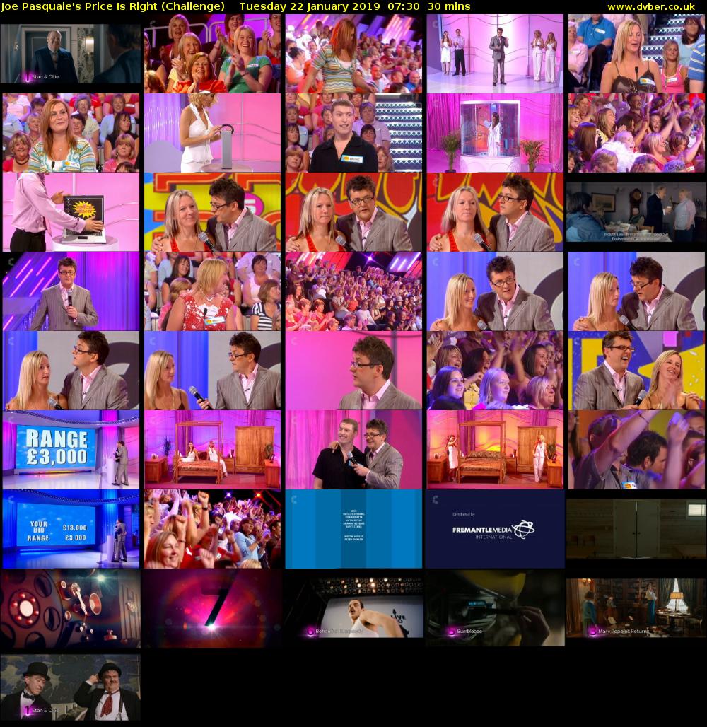 Joe Pasquale's Price Is Right (Challenge) Tuesday 22 January 2019 07:30 - 08:00
