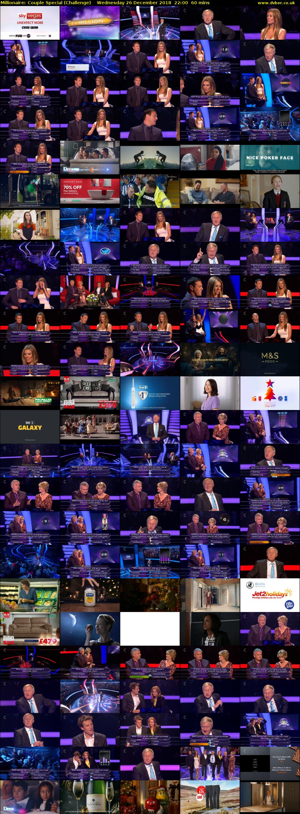 Millionaire: Couple Special (Challenge) Wednesday 26 December 2018 22:00 - 23:00