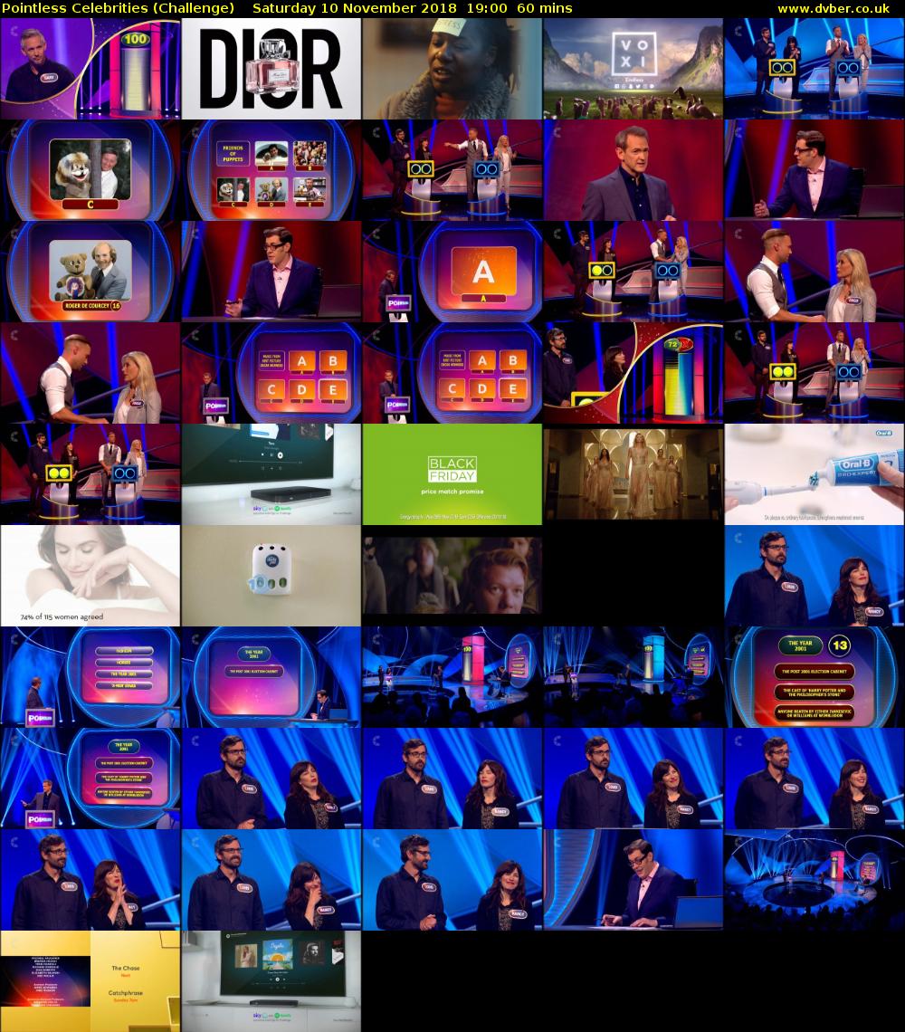Pointless Celebrities (Challenge) Saturday 10 November 2018 19:00 - 20:00
