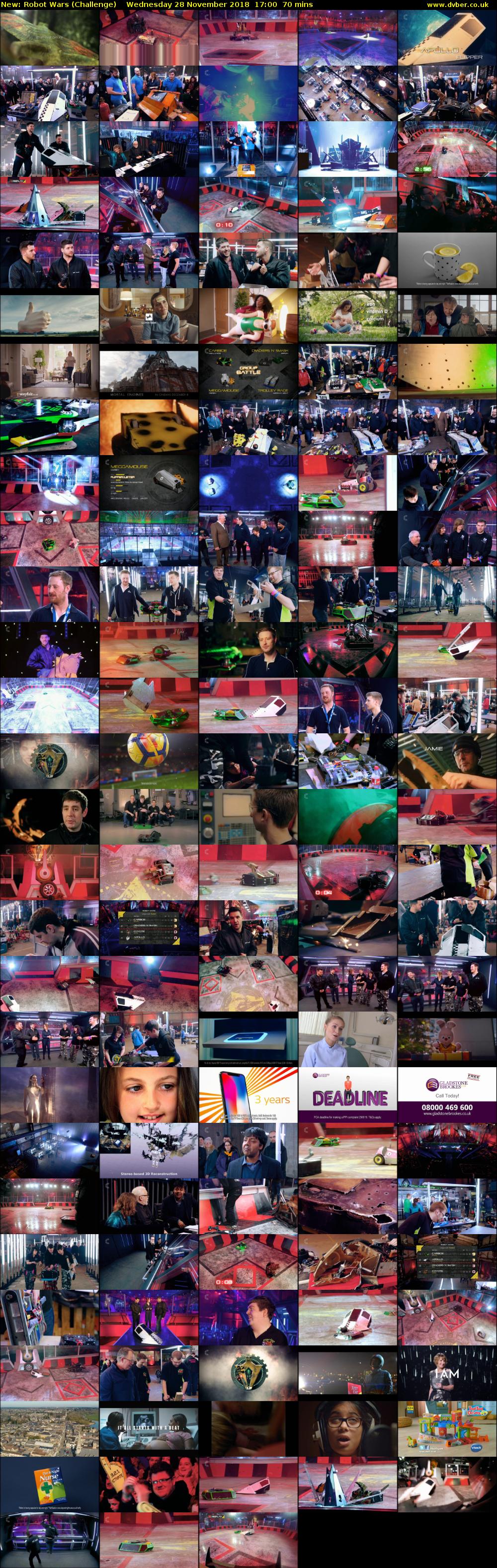 Robot Wars (Challenge) Wednesday 28 November 2018 17:00 - 18:10