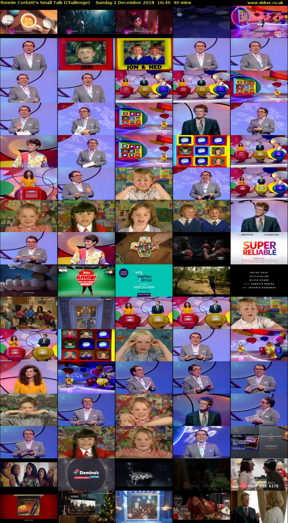 Ronnie Corbett's Small Talk (Challenge) Sunday 2 December 2018 16:40 - 17:20