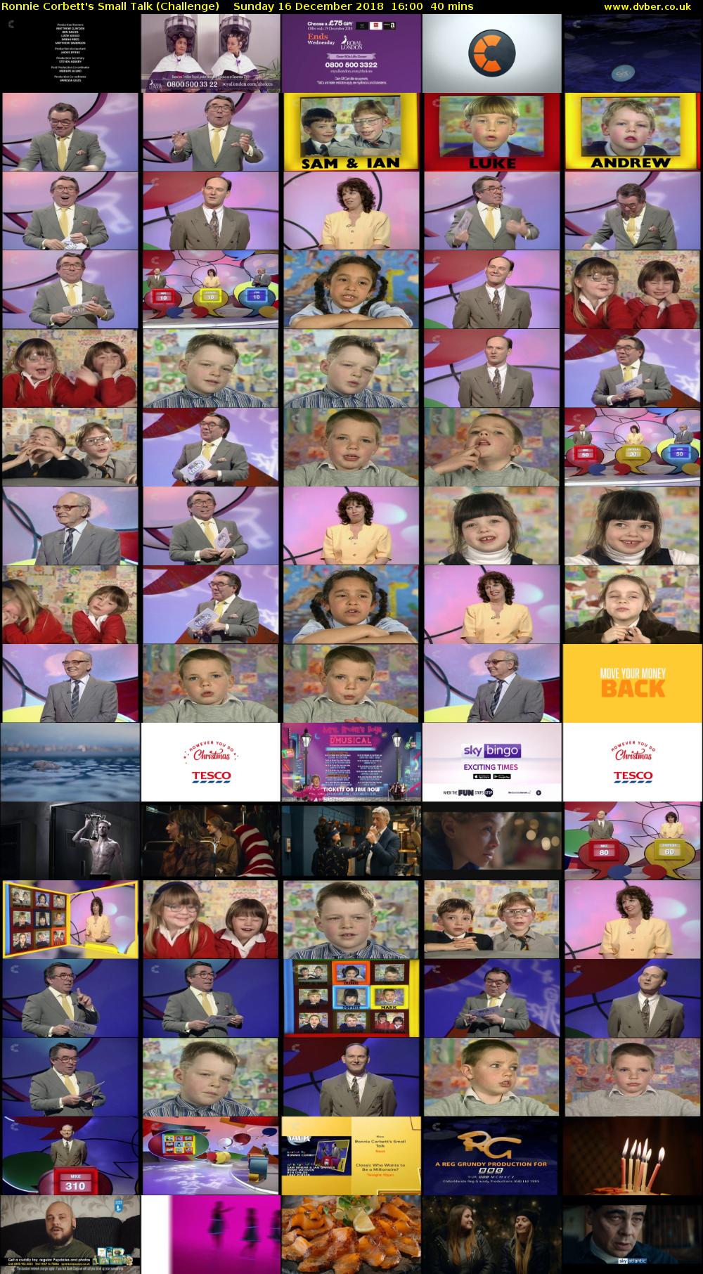 Ronnie Corbett's Small Talk (Challenge) Sunday 16 December 2018 16:00 - 16:40