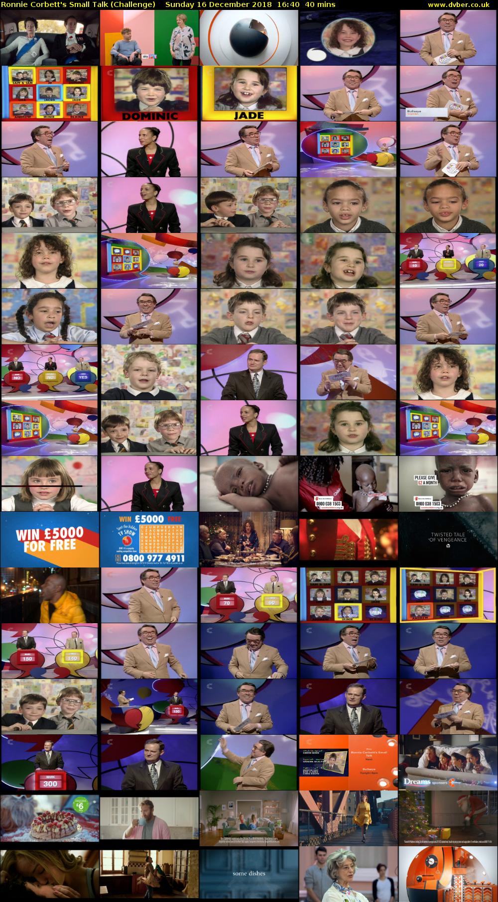 Ronnie Corbett's Small Talk (Challenge) Sunday 16 December 2018 16:40 - 17:20