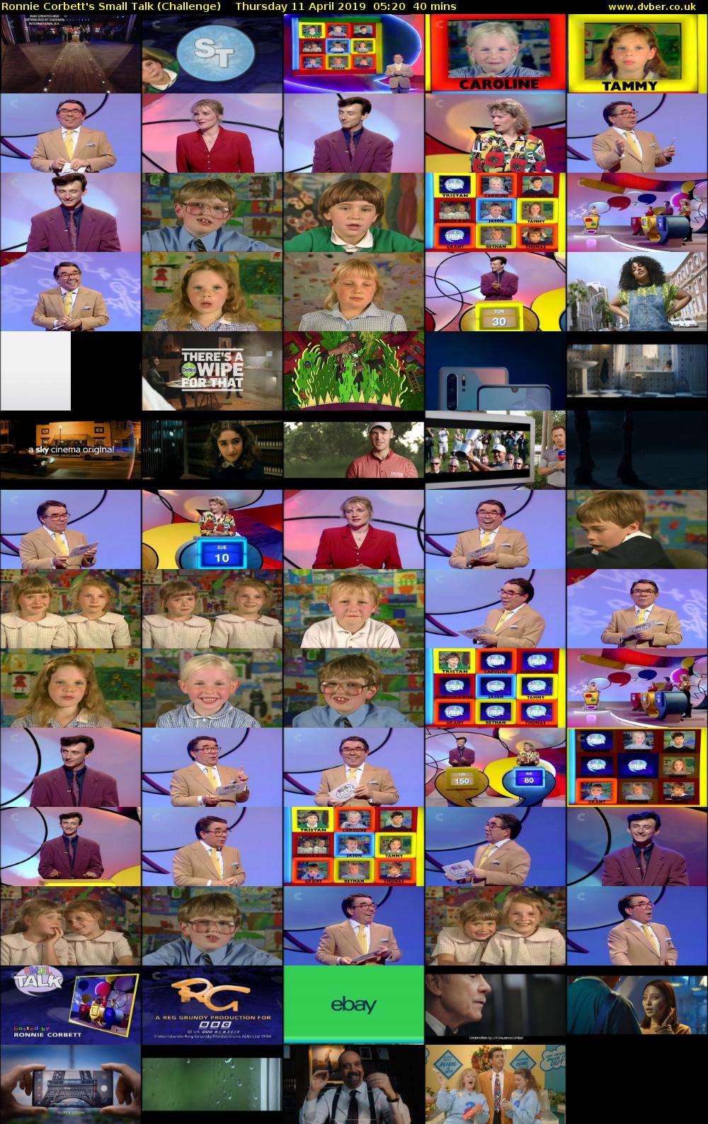 Ronnie Corbett's Small Talk (Challenge) Thursday 11 April 2019 05:20 - 06:00
