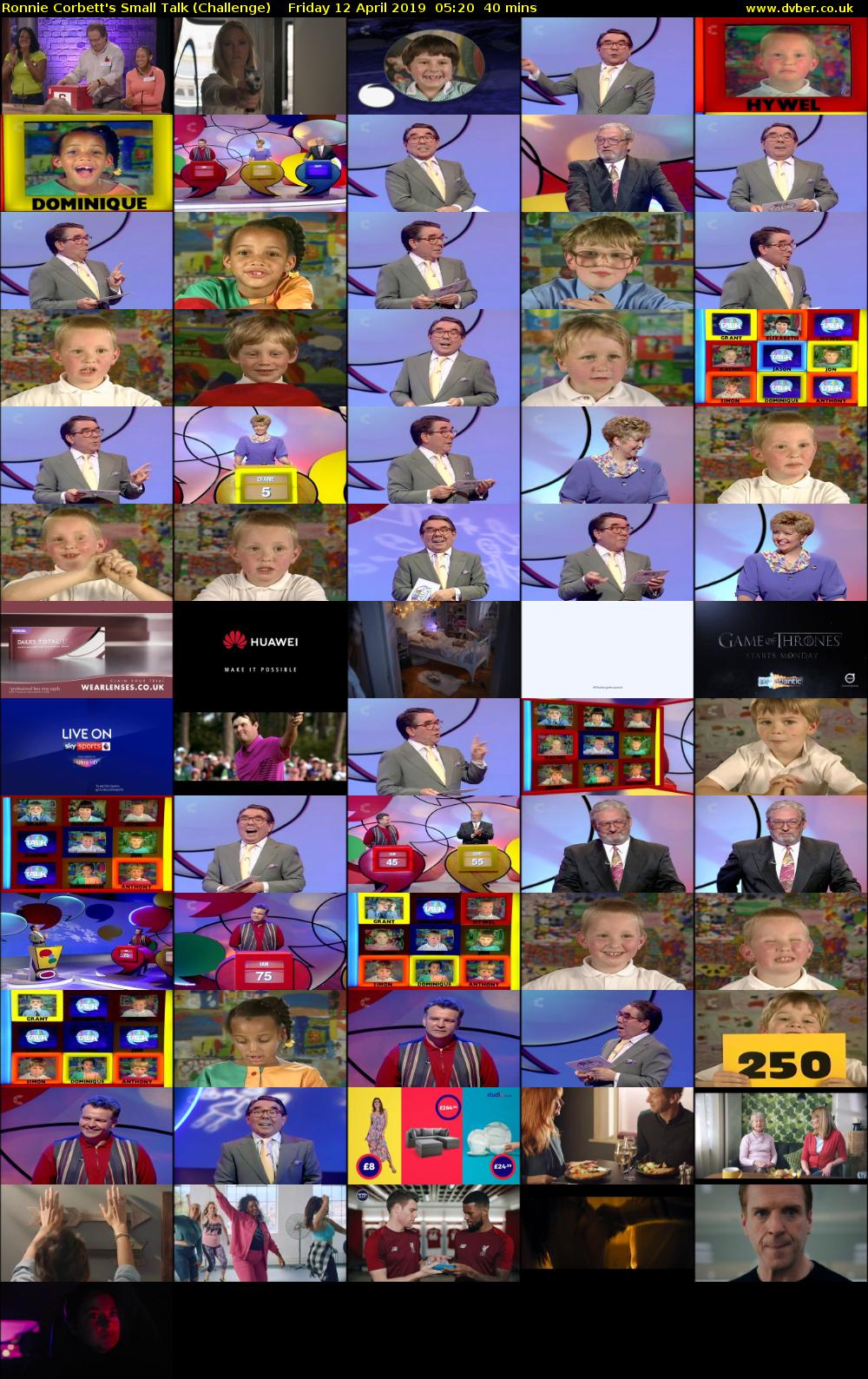 Ronnie Corbett's Small Talk (Challenge) Friday 12 April 2019 05:20 - 06:00