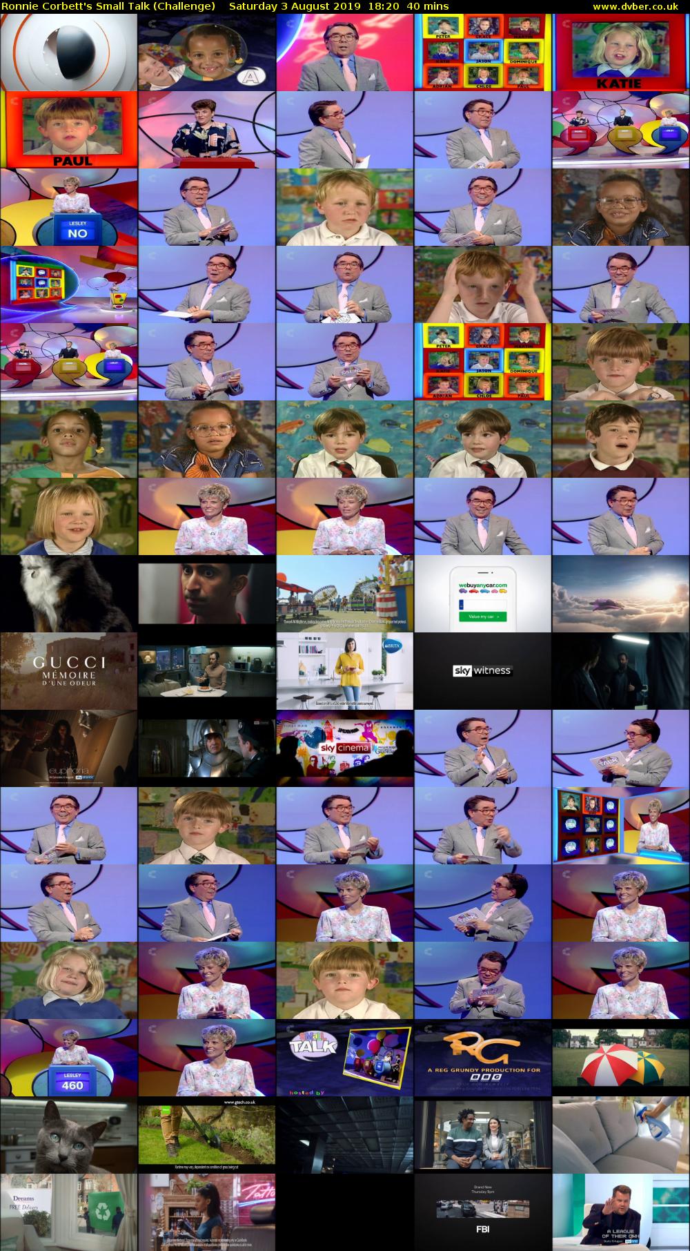 Ronnie Corbett's Small Talk (Challenge) Saturday 3 August 2019 18:20 - 19:00