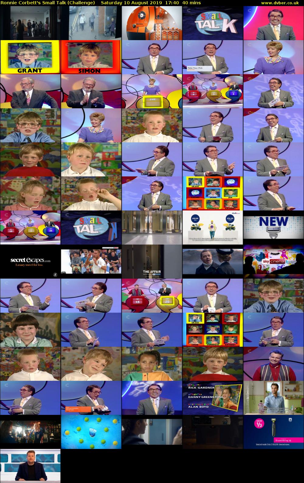 Ronnie Corbett's Small Talk (Challenge) Saturday 10 August 2019 17:40 - 18:20