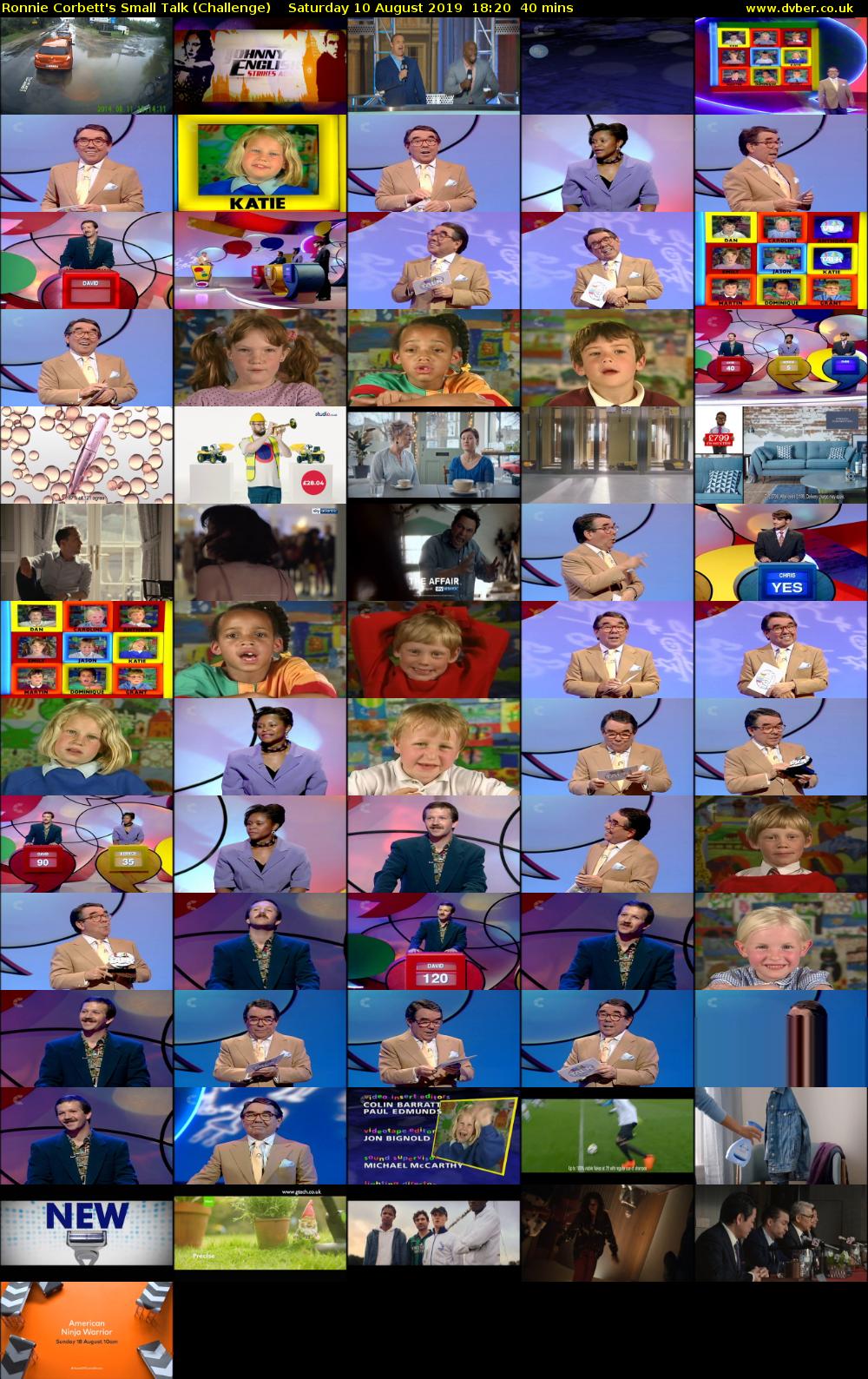 Ronnie Corbett's Small Talk (Challenge) Saturday 10 August 2019 18:20 - 19:00
