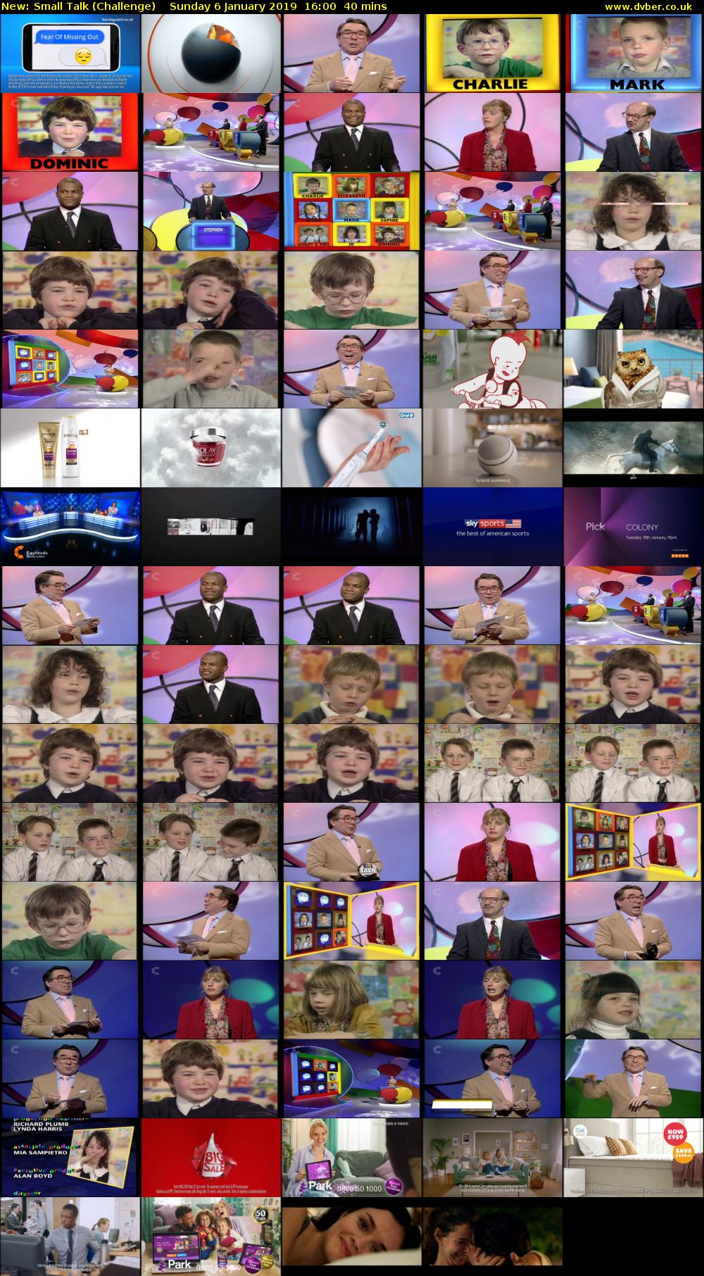 Small Talk (Challenge) Sunday 6 January 2019 16:00 - 16:40