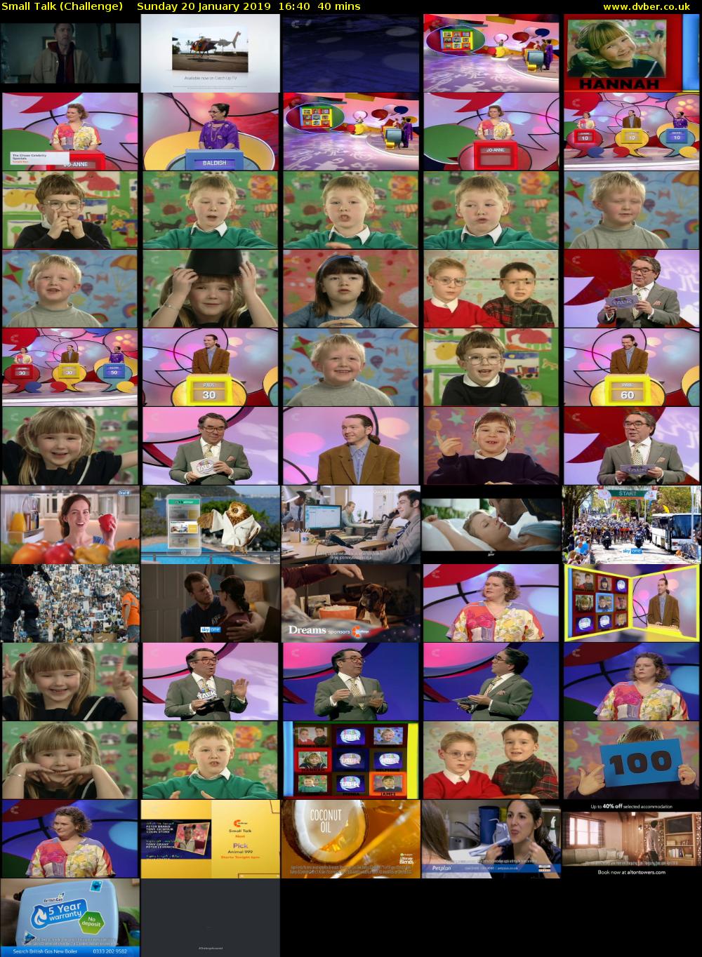 Small Talk (Challenge) Sunday 20 January 2019 16:40 - 17:20