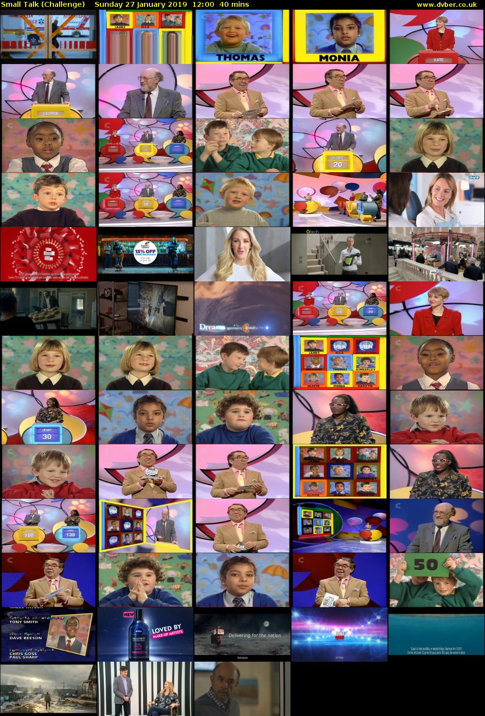 Small Talk (Challenge) Sunday 27 January 2019 12:00 - 12:40