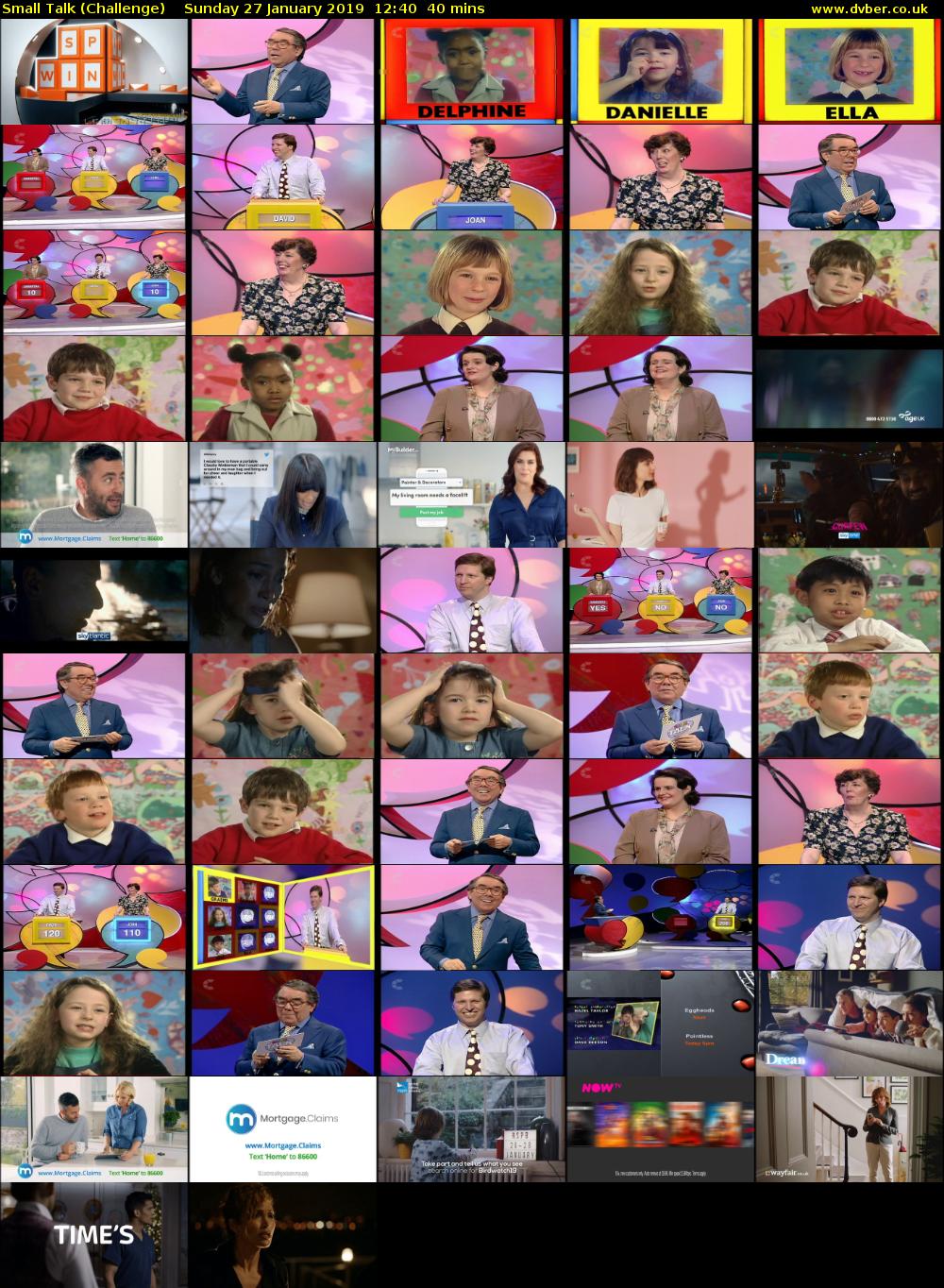 Small Talk (Challenge) Sunday 27 January 2019 12:40 - 13:20