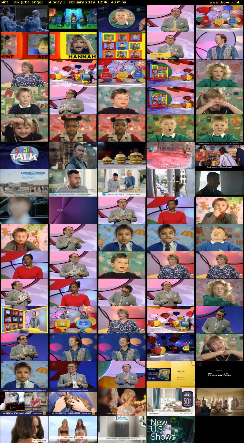 Small Talk (Challenge) Sunday 3 February 2019 12:40 - 13:20