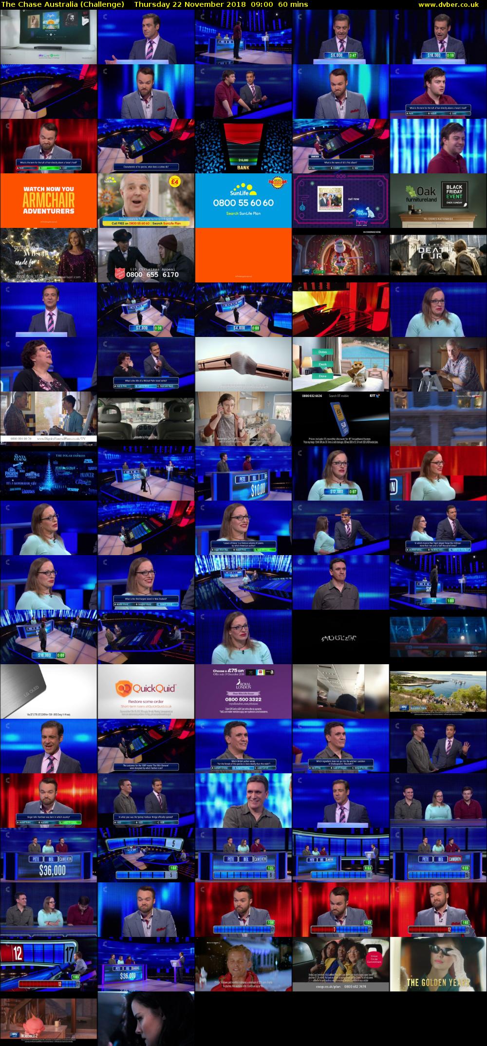 The Chase Australia (Challenge) Thursday 22 November 2018 09:00 - 10:00