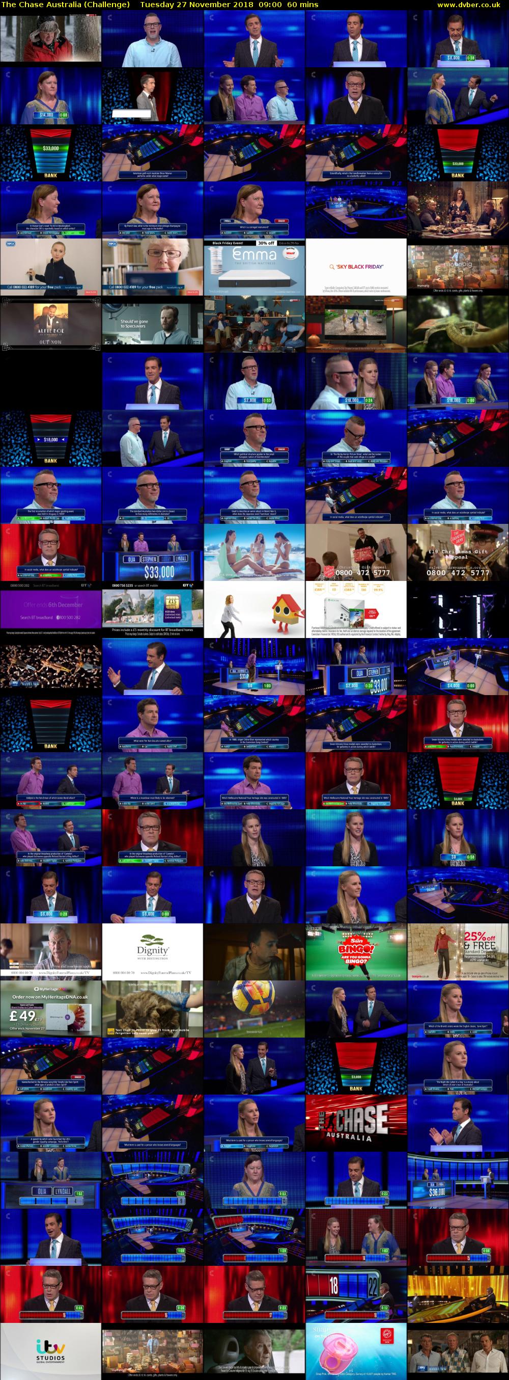 The Chase Australia (Challenge) Tuesday 27 November 2018 09:00 - 10:00