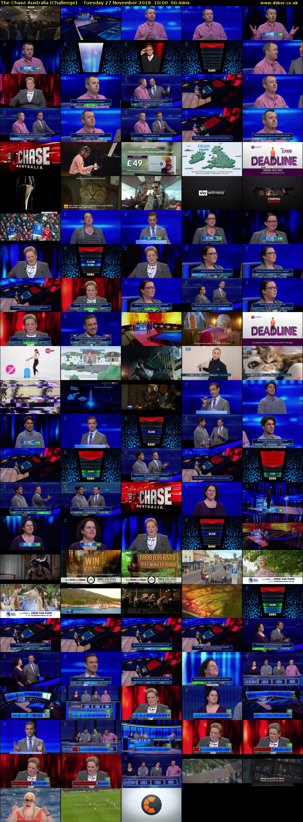 The Chase Australia (Challenge) Tuesday 27 November 2018 16:00 - 17:00
